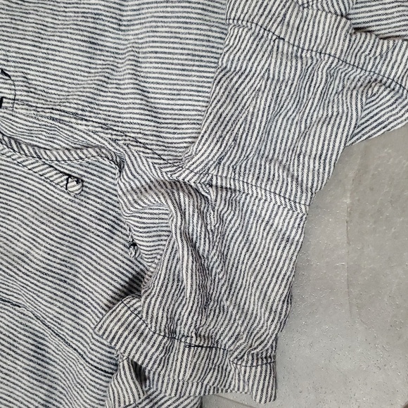 Lole Striped White & Navy Blue Women's Mini Shorts. Linen Blend. 4". Size L. - Picture 4 of 11